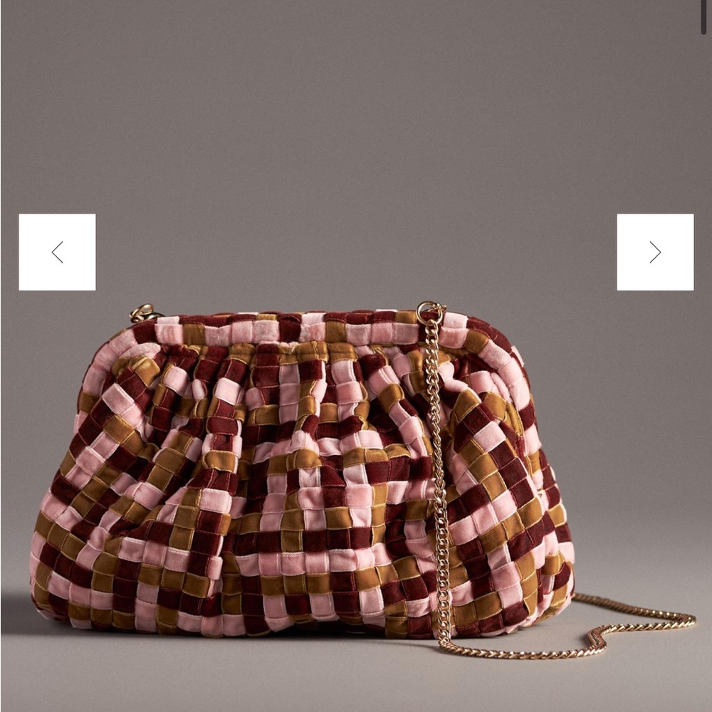 Anthropologie velvet woven clutch NWOT